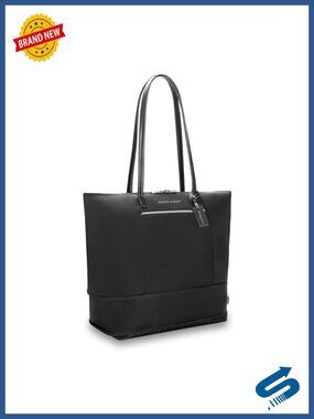 Micro-Weave Nylon Expandable Travel Tote with Leather Trim
